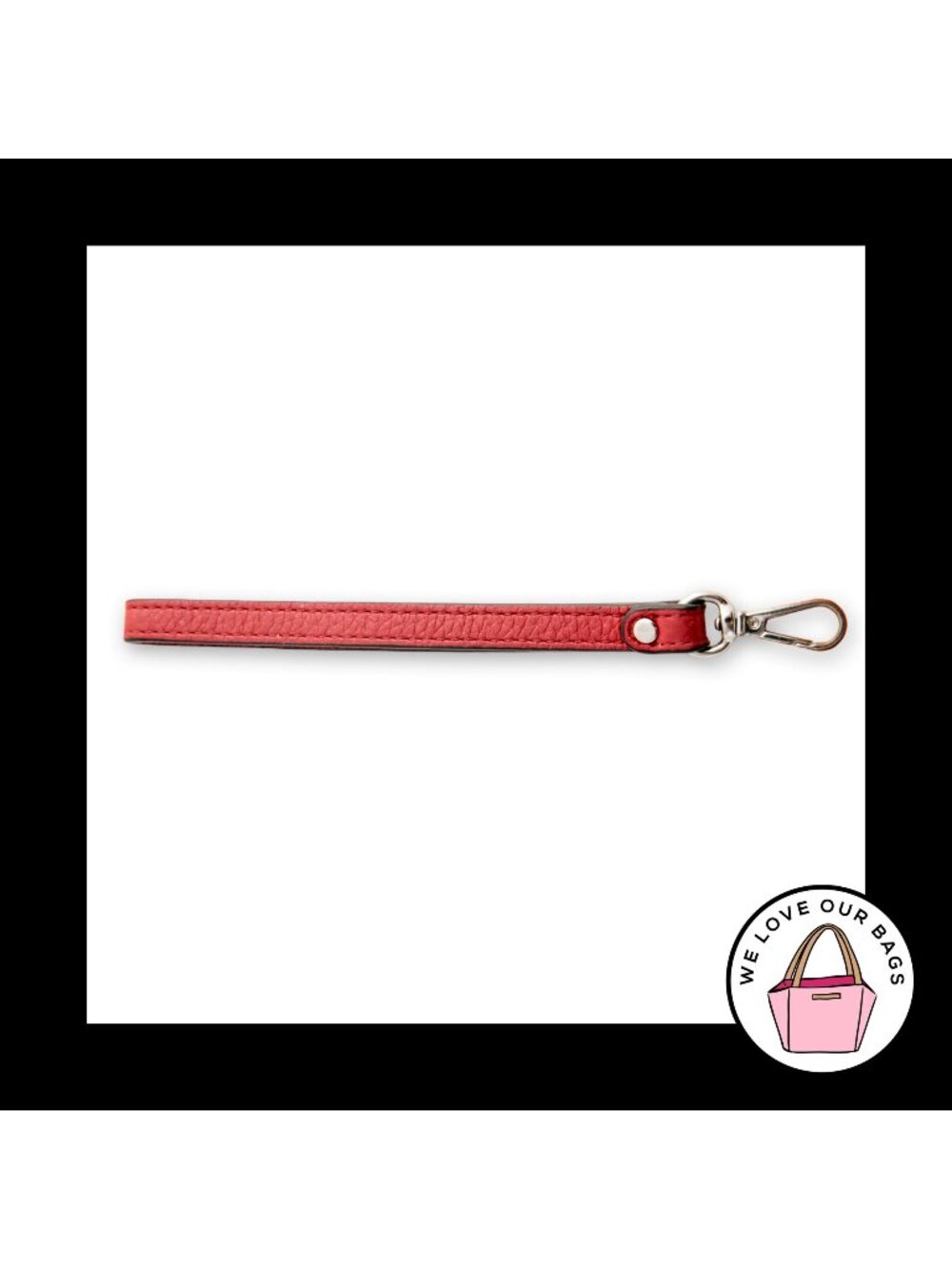 MICHAEL KORS WRISTLET STRAP Replacement Red Leather Silver Dog Leash Clasp